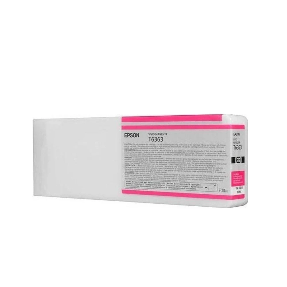 Картридж EPSON T6363 пурпурный повышенной емкости для Stylus Pro 7900/9900 Вид: картридж Для бренда: Epson Производитель: Epson Ресурс: 700 мл Тип: Картридж EPSON Тип печати: Струйная Цвет: Пурпурны
