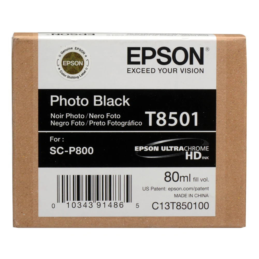 Картридж струйный Epson T8501 C13T850100 фото черный (80мл) для Epson SureColor SC-P800
