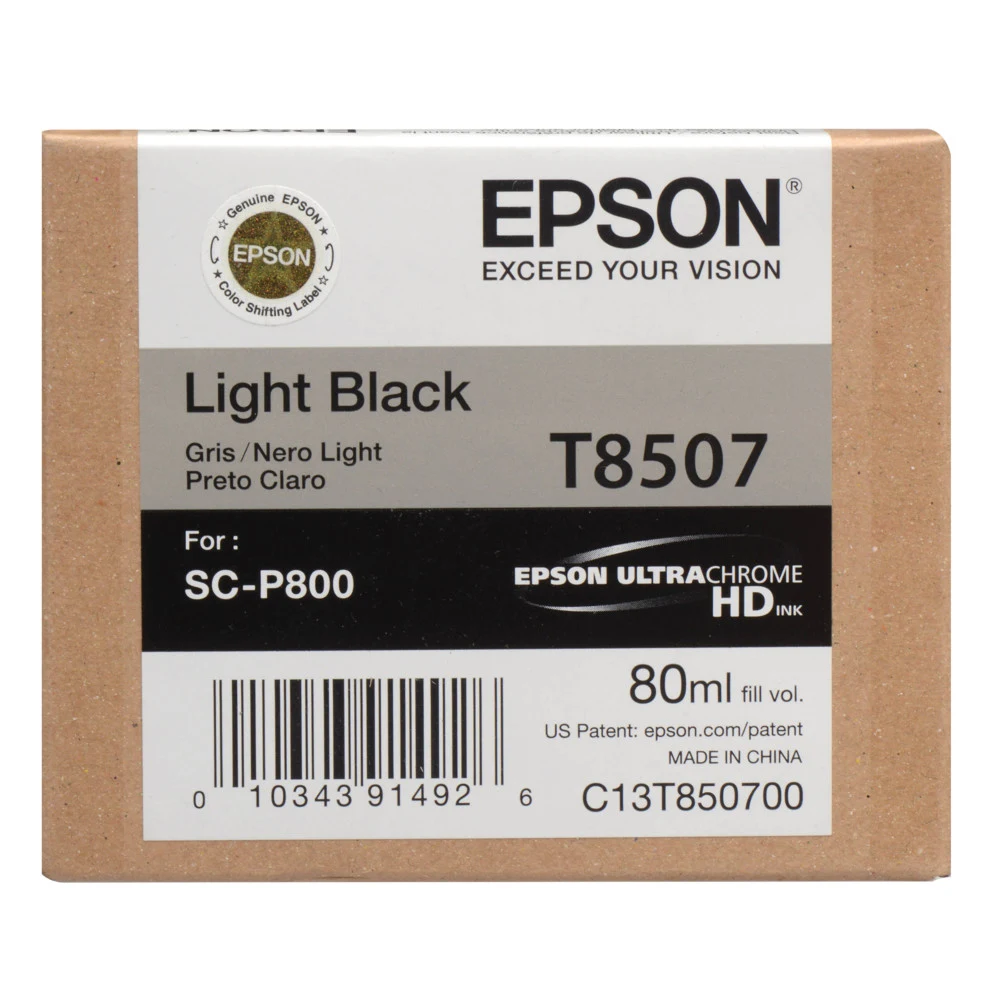 Картридж струйный Epson T8507 C13T850700 серый (80мл) для Epson SureColor SC-P800