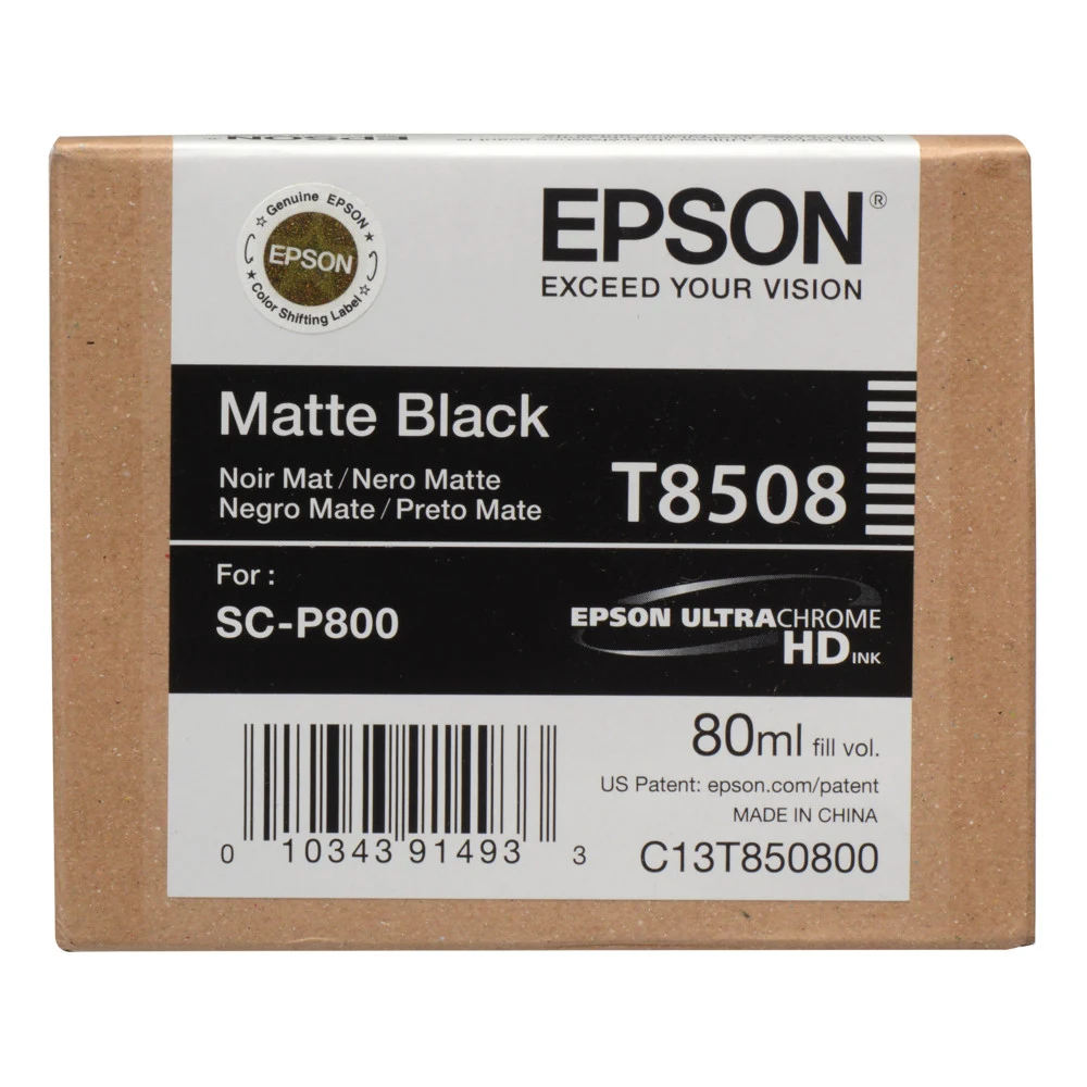 Картридж струйный Epson T8508 C13T850800 черный матовый (80мл) для Epson SureColor SC-P800