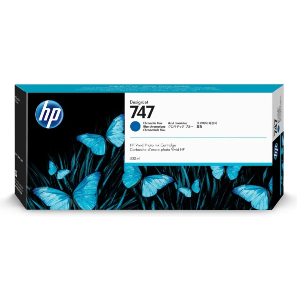 Картридж HP Europe/P2V85A/Струйный широкоформатный/хроматический синий/№747/300 мл P2V85A