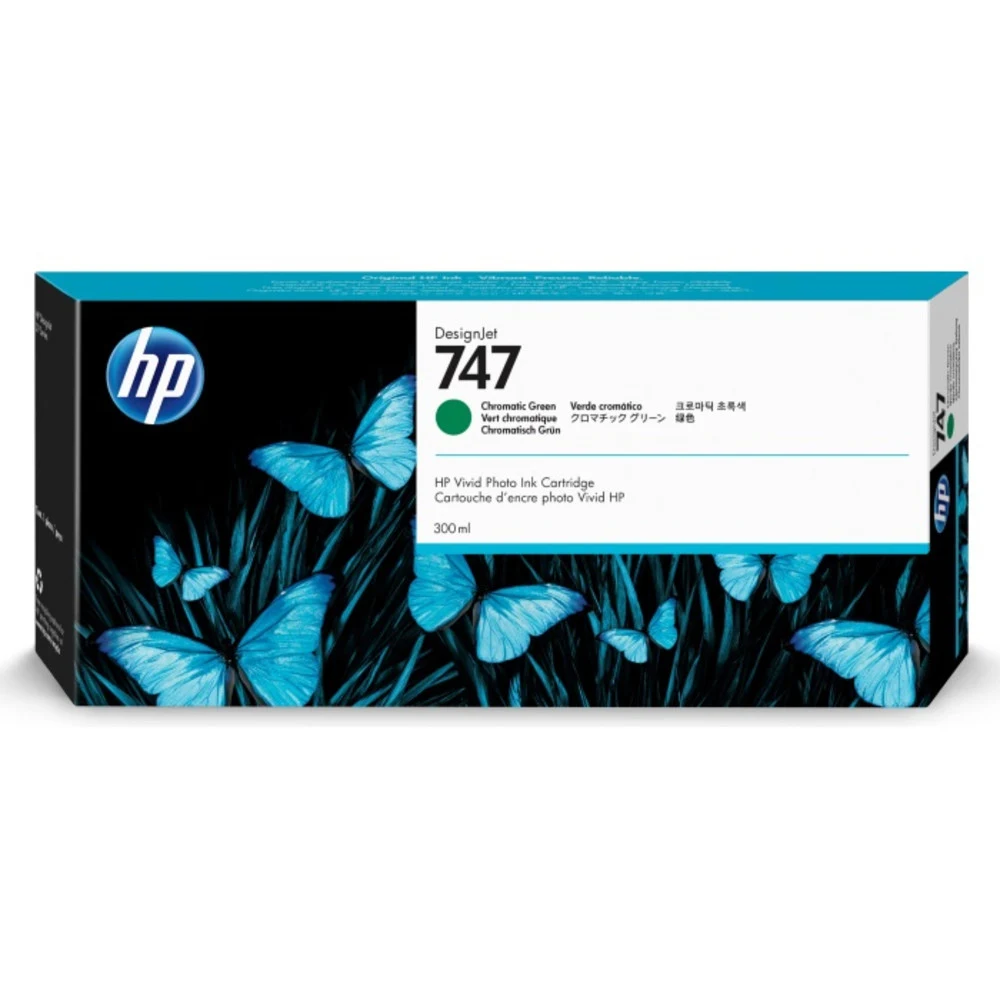 Картридж HP Europe/P2V84A/Струйный широкоформатный/хроматический зеленый/№747/300 мл P2V84A