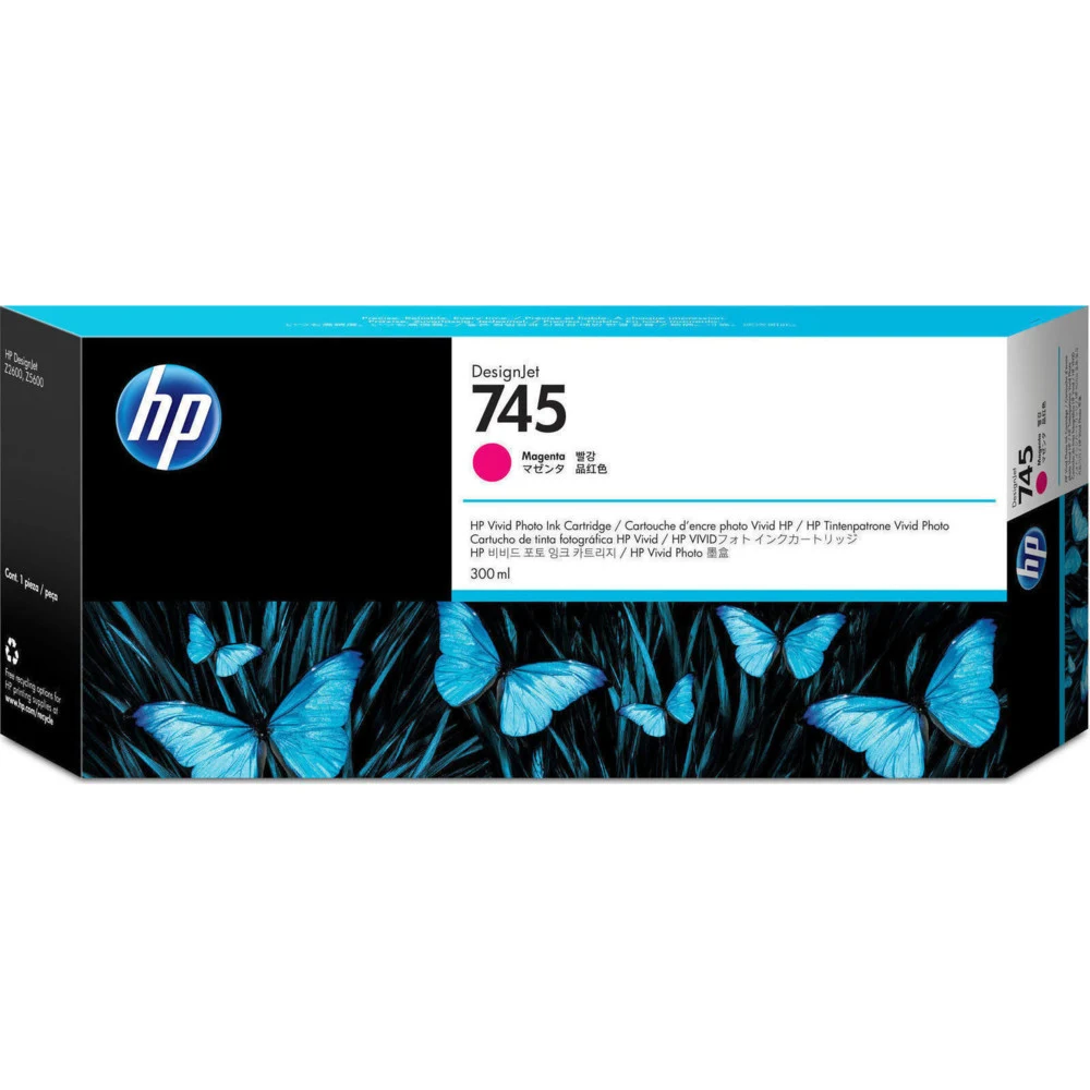 Картридж HP Europe/F9K01A/Струйный широкоформатный/пурпурный/№745/300 мл