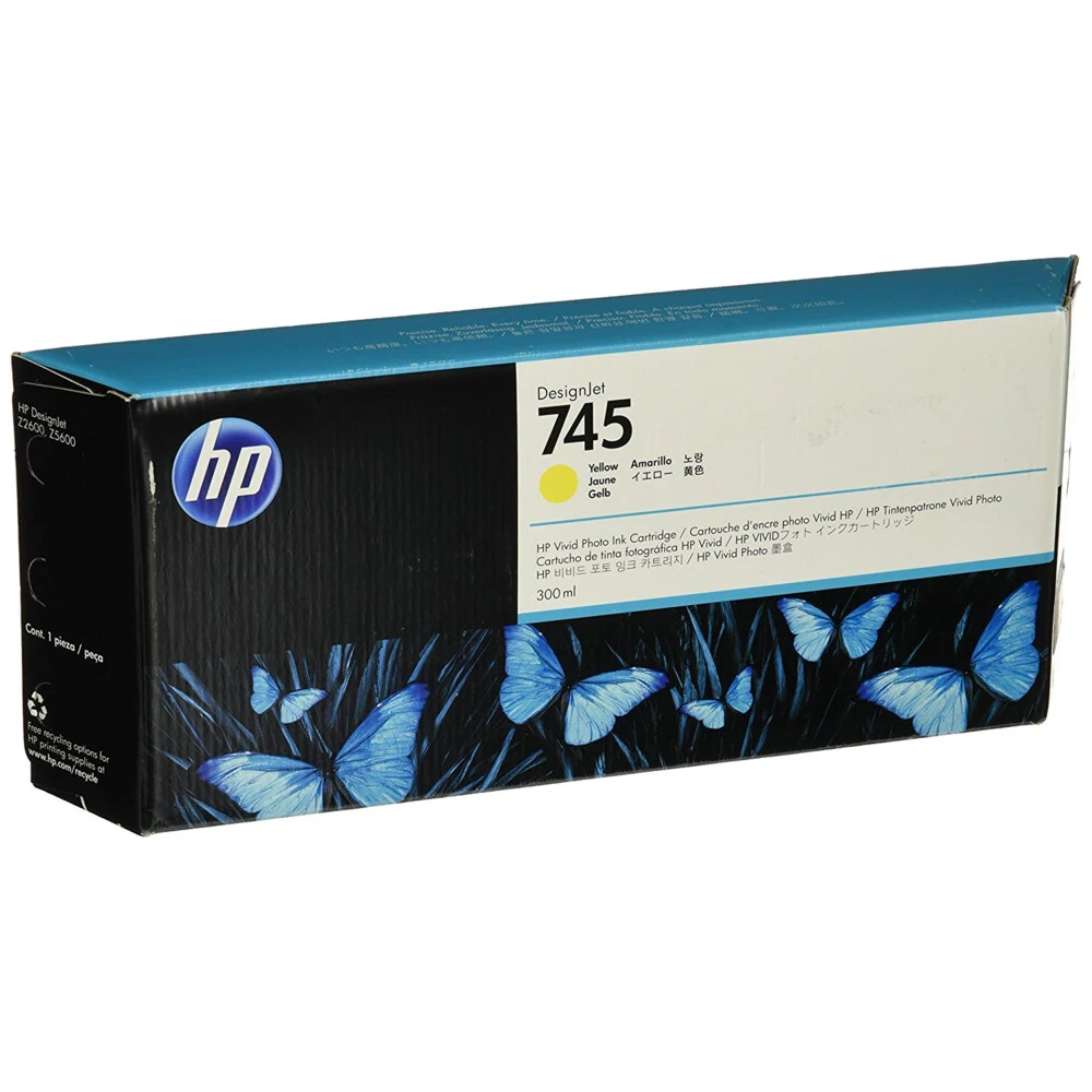 Картридж HP Europe/F9K02A/Струйный широкоформатный/желтый/№745/300 мл