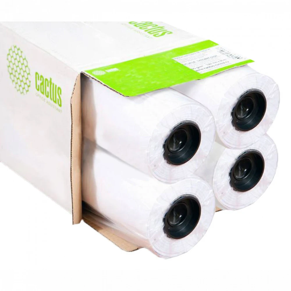 Бумага Cactus Eco CS-LFP80-914457E-4 36"(A0) 914мм-45.7м/80г/м2/белый CIE155% втулка:50.8мм (2") (упак.:4рул)