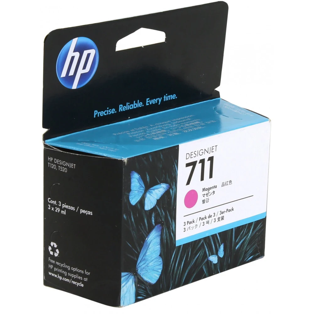 Картридж Cartridge HP 711 для DJ T120/T125/T130/T520/T525/T530, тройная упаковка CZ131A, пурпурный (3*29мл)