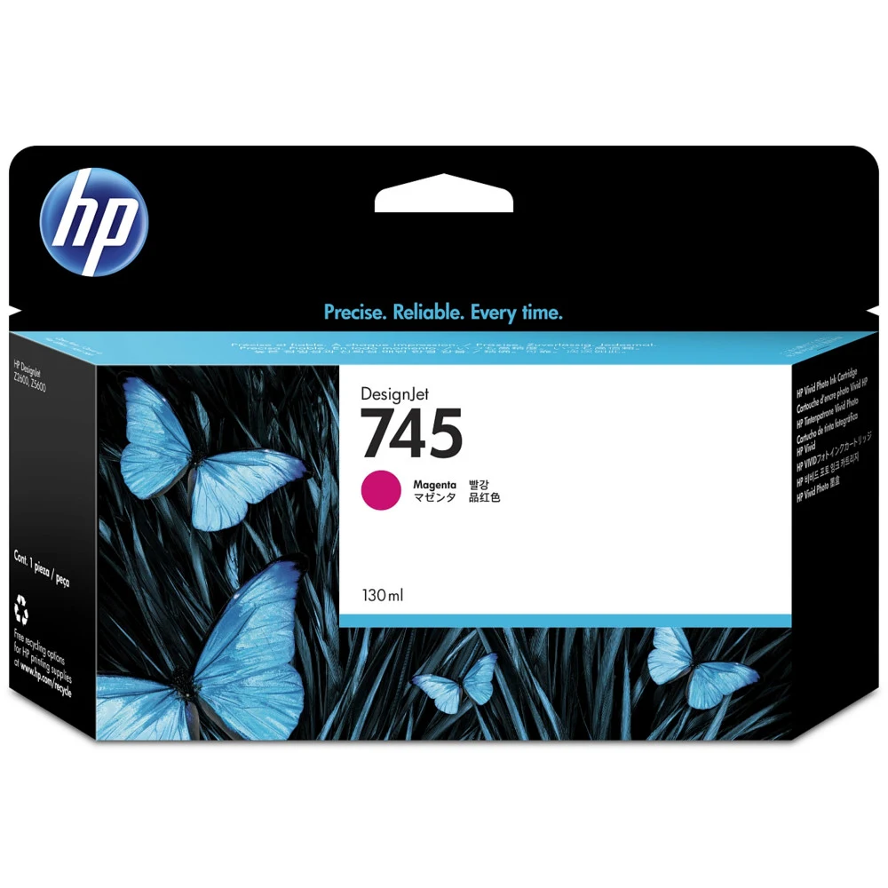 HP F9J95A HP 745 130-ml Magenta Ink Cartridge for DesignJet Z2600/Z600