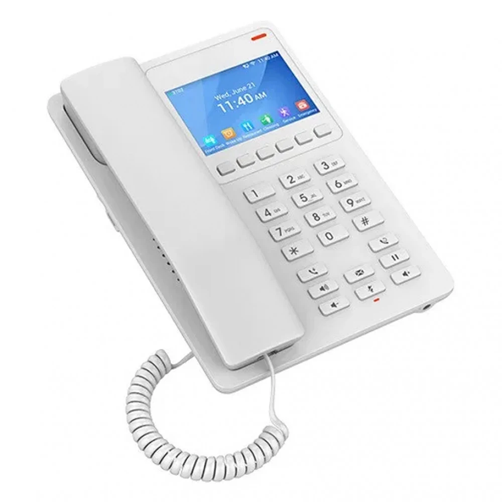 IP телефон, Grandstream, GHP630, 2 учетные записи SIP, 2 линии, 1 порт Ethernet 10/100 PoE, цветной ЖК-дисплей 480x320 (3,5"), без блока питания, компактный гостиничный