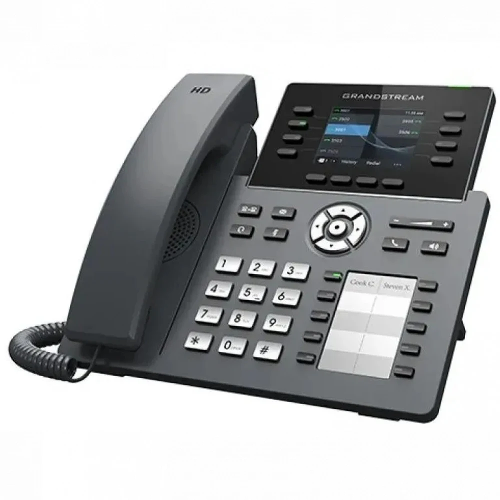IP телефон, Grandstream, GRP2634, 12 SIP аккаунтов, 8 линий, 2,8"(320x240) цветной LCD, PoE, (1GbE)Gigabit Ethernet, 10 BLF, USB, Wi-Fi, Bluetooth, блок питания 12 В/ 1 А