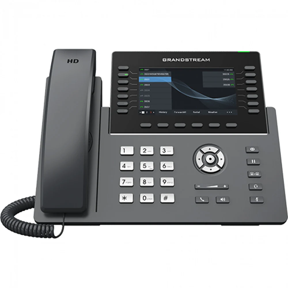 Grandstream GRP2650 - IP телефон. 6 SIP аккаунта, 14 линий, ЖК-дисплей TFT, 5" (1280 × 720) Два переключаемых порта Gigabit Ethernet 10/100/1000 Мбит/с с автосогласованием и нтегрированным модулем P