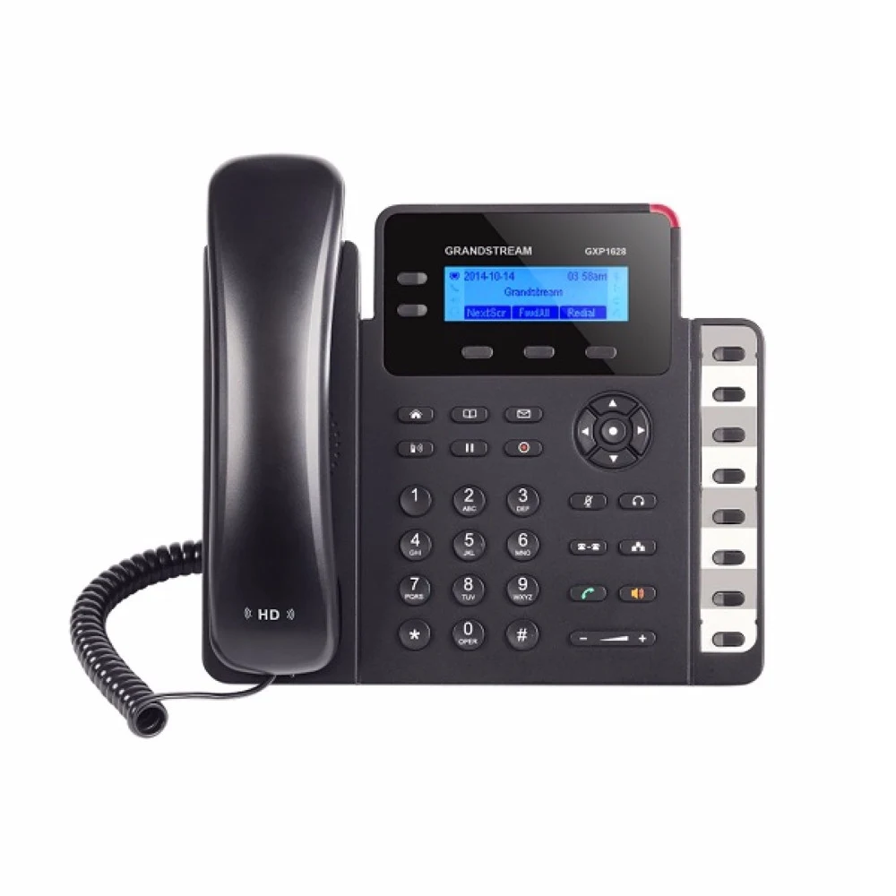 Grandstream GXP1628, PoE Small-Medium Business HD IP Phone, 2 line keys with dual-color LED, 8 speed keysdual switched100M/100M Ethernet ports, HD (with power supply) 2 SIP-аккаунта, 2 кнопки перекл