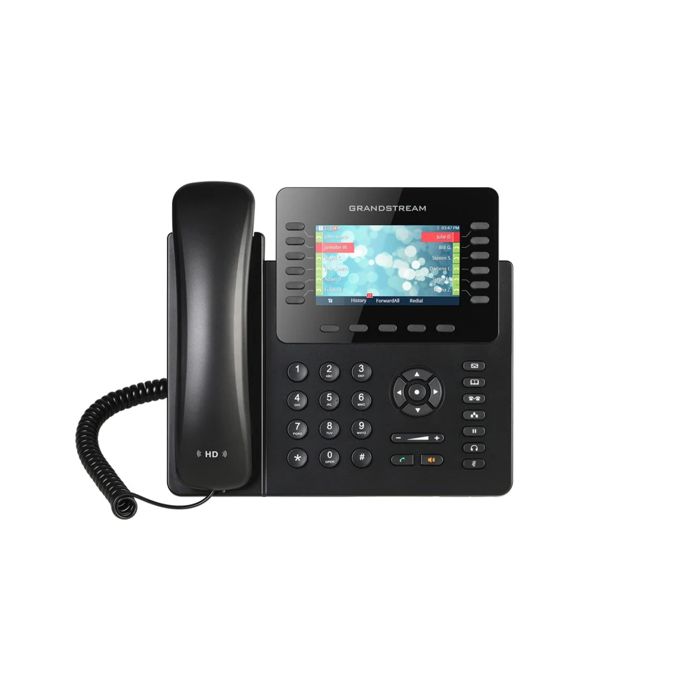 IP телефон, Grandstream, GXP2170, 6 SIP-аккаунтов, 12 линий, 48 виртуальных клавиш BLF, 2x GbE PoE, цветной ЖК-дисплей 480x272 (4.3 дюйма), 48 виртуальных клавиш BLF, поддержка GXP2200EXT, блок пита