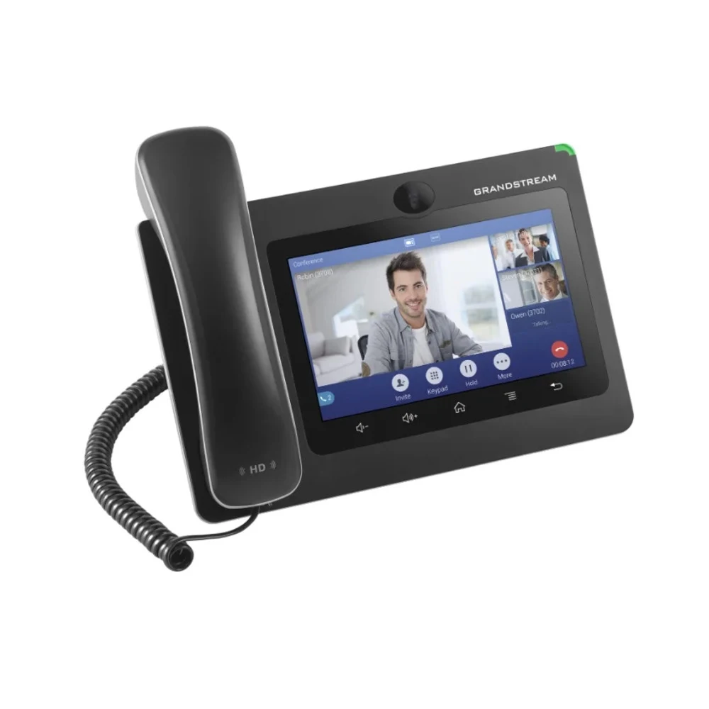 Grandstream GXV3370, Android IP Multimedia Video Phone, 7" capacitive touch screen color LCD (1024x600), 1.3M pixel CMOS camera, Skype, Dual switched 10M/100/1000M Ethernet ports with integrated PoE