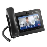 Grandstream GXV3370, Android IP Multimedia Video Phone, 7" capacitive touch screen color LCD (1024x600), 1.3M pixel CMOS camera, Skype, Dual switched 10M/100/1000M Ethernet ports with integrated PoE