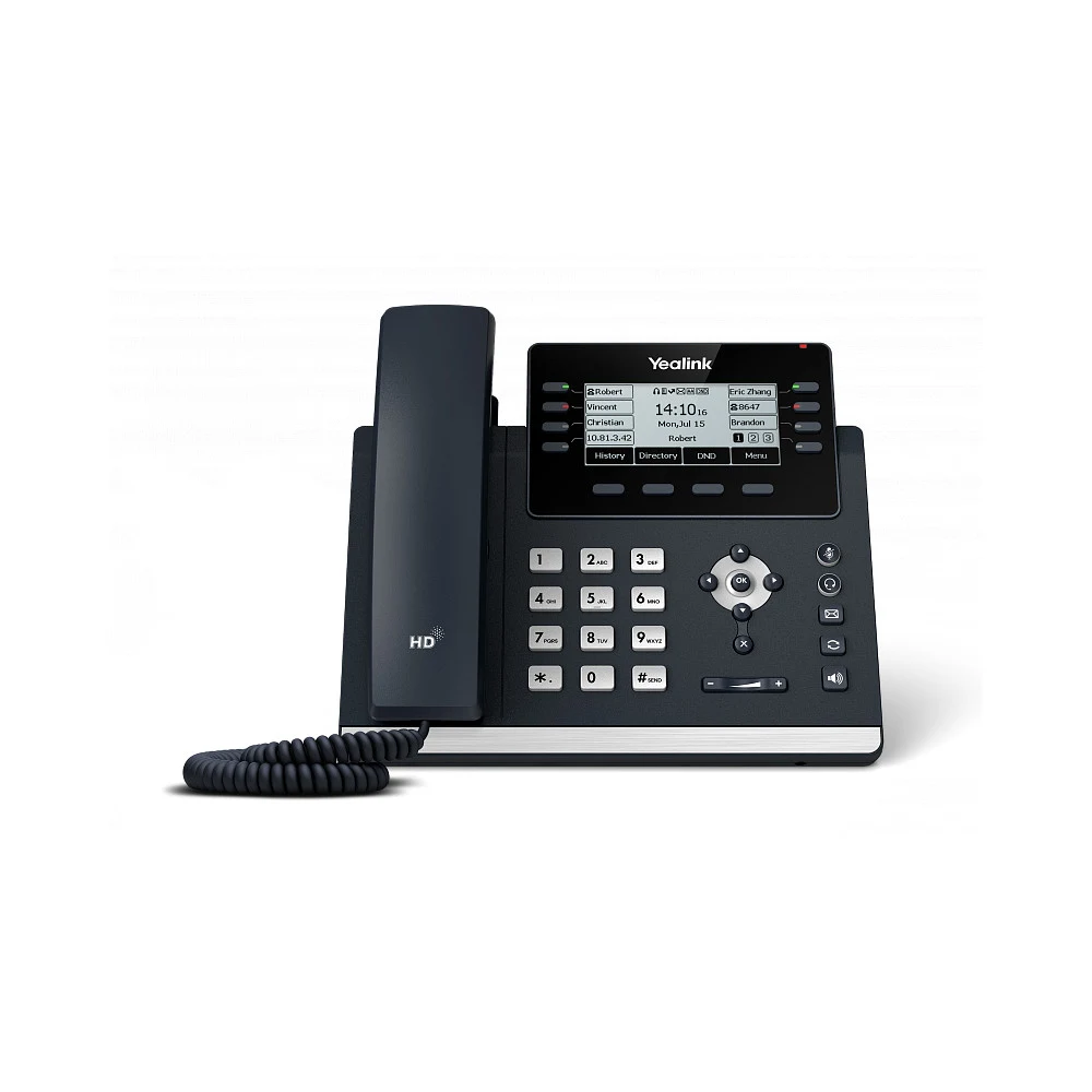 Проводной телефон SIP YEALINK SIP-T43U, 12 аккаунтов, 3.7" LCD-экран 360х160, 2 порта USB, BLF, PoE, GigE, без БП, шт