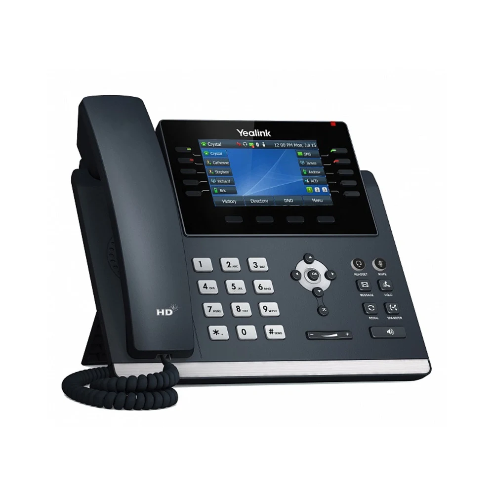Проводной телефон SIP YEALINK SIP-T46U, 16 аккаунтов, цветной экран 4.3" LCD-экран 480х272, 2 порта USB, BLF, PoE, GigE, без БП, шт