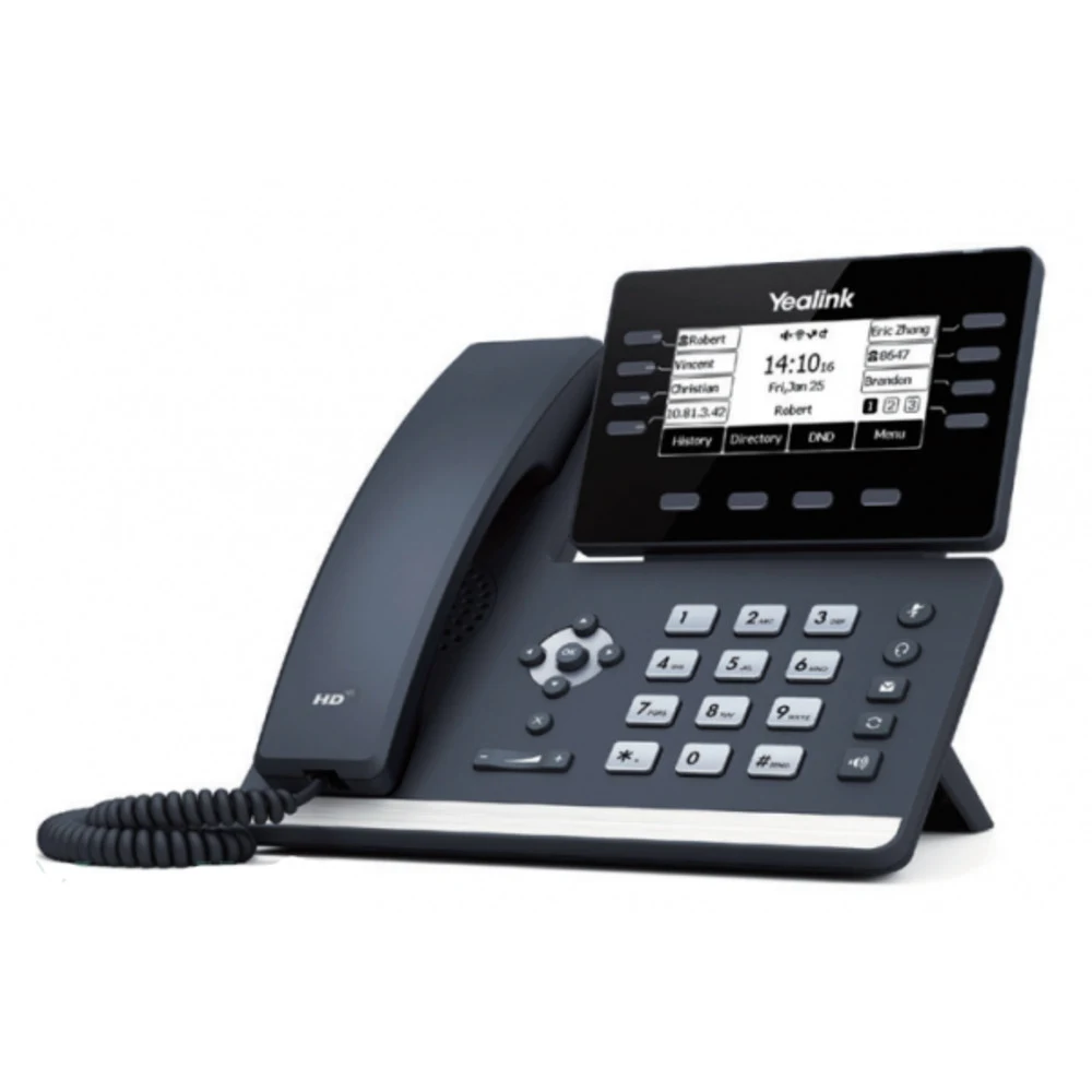 YEALINK SIP-T53 SIP-телефон, экран 3.7", 12 SIP аккаунтов, Opus, 8*BLF, PoE, USB, GigE, БЕЗ БП