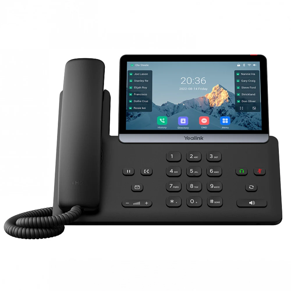 Телефон SIP YEALINK SIP-T77U (7" цветной сенсорный экран, 2 порта USB, 16 аккаунтов, BLF, PoE, GigE, без БП в комплекте) (SIP-T77U)