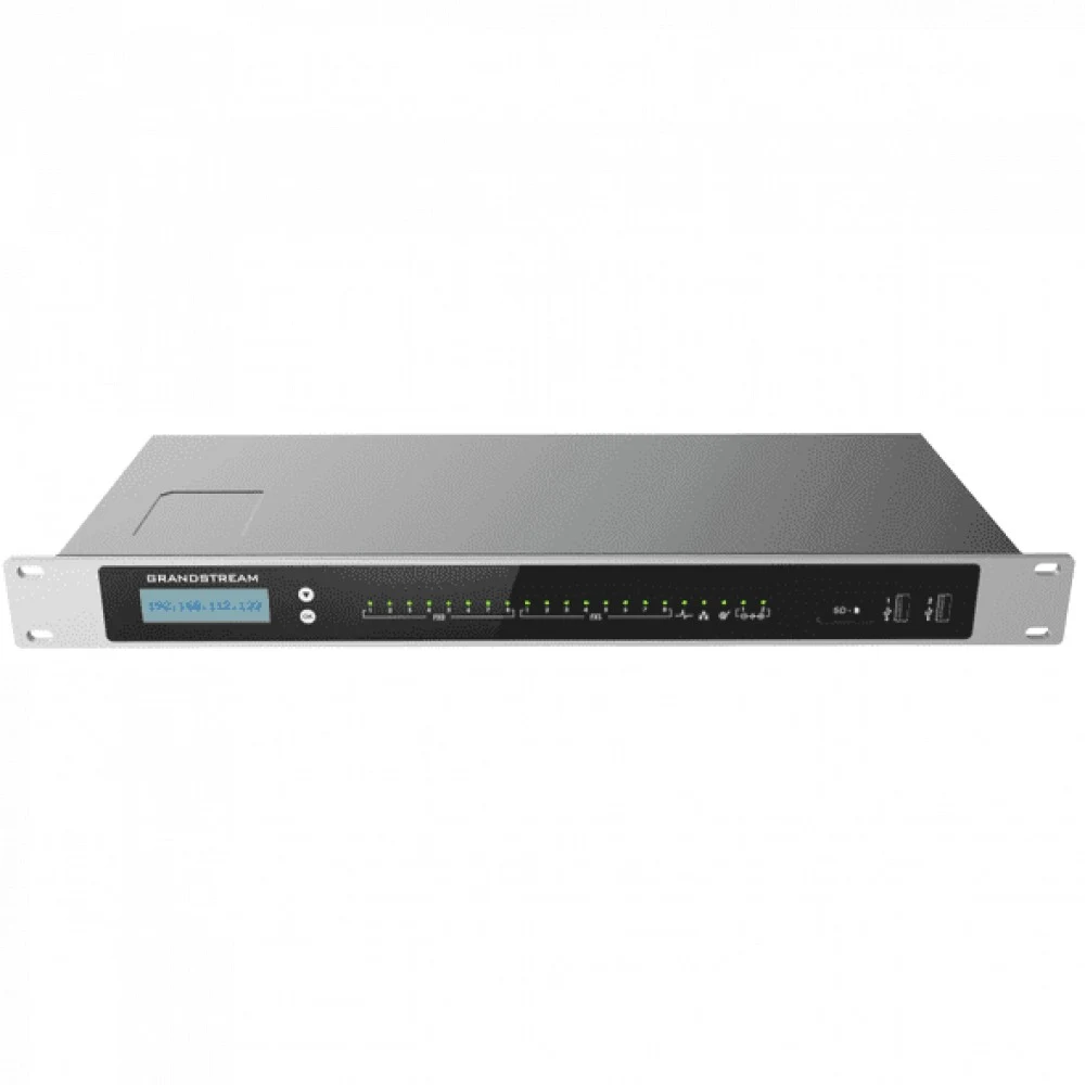 Grandstream UCM6308 - IP ATC. До 3000 абонентов / 450 одновременных вызовов, до 300 участников в конф., до 60 FullHD участников в видеоконф., RemoteConnect, 8хFXS, 8xFXO, 1xWAN, 1xLAN, HA, 2*USB 3.0