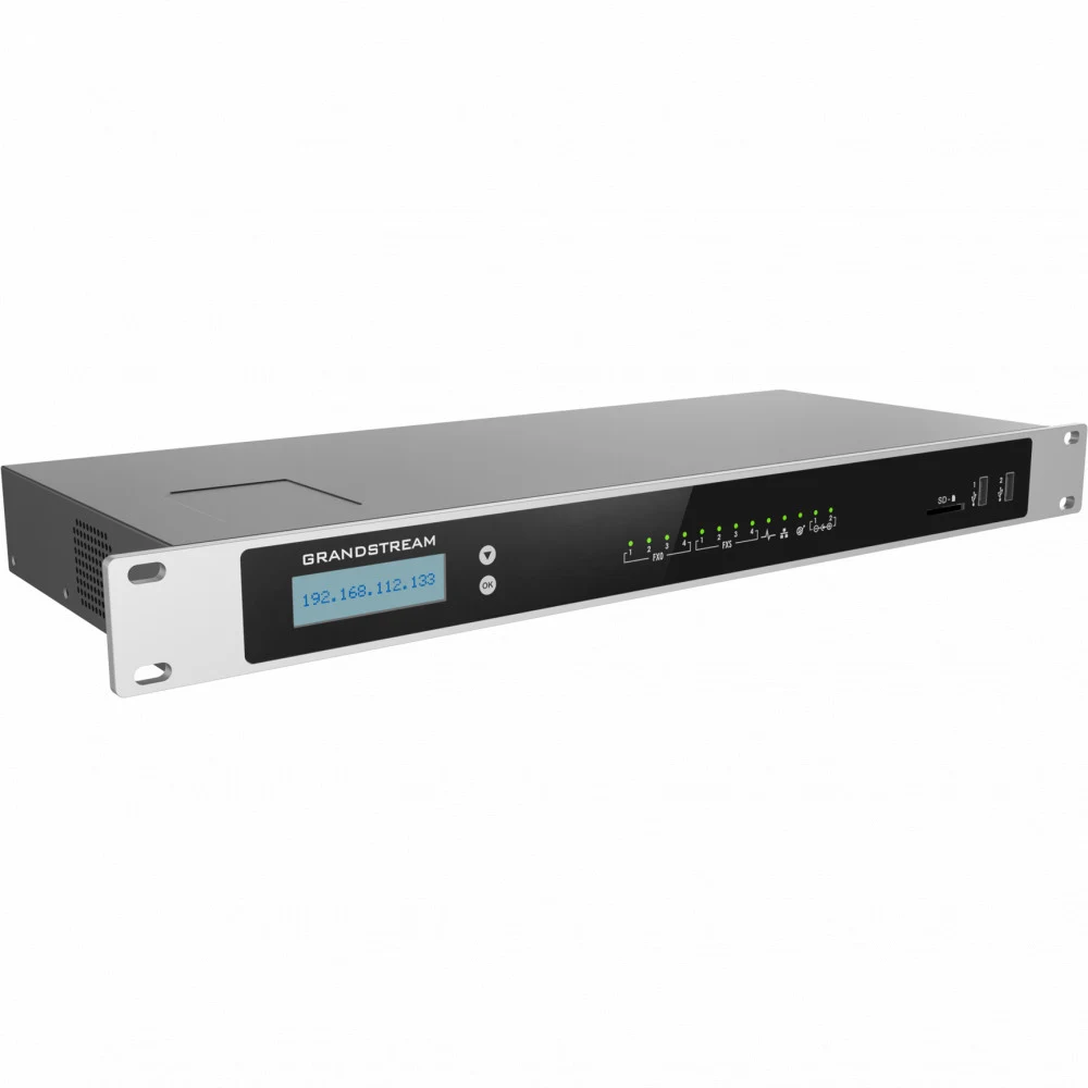 Grandstream UCM6304 - IP ATC. До 2000 абонентов / 300 одновременных вызовов, до 200 участников в конф., до 40 FullHD участников в видеоконф., RemoteConnect, 4хFXS, 4xFXO, 1xWAN, 1xLAN, HA, 2*USB 3.0