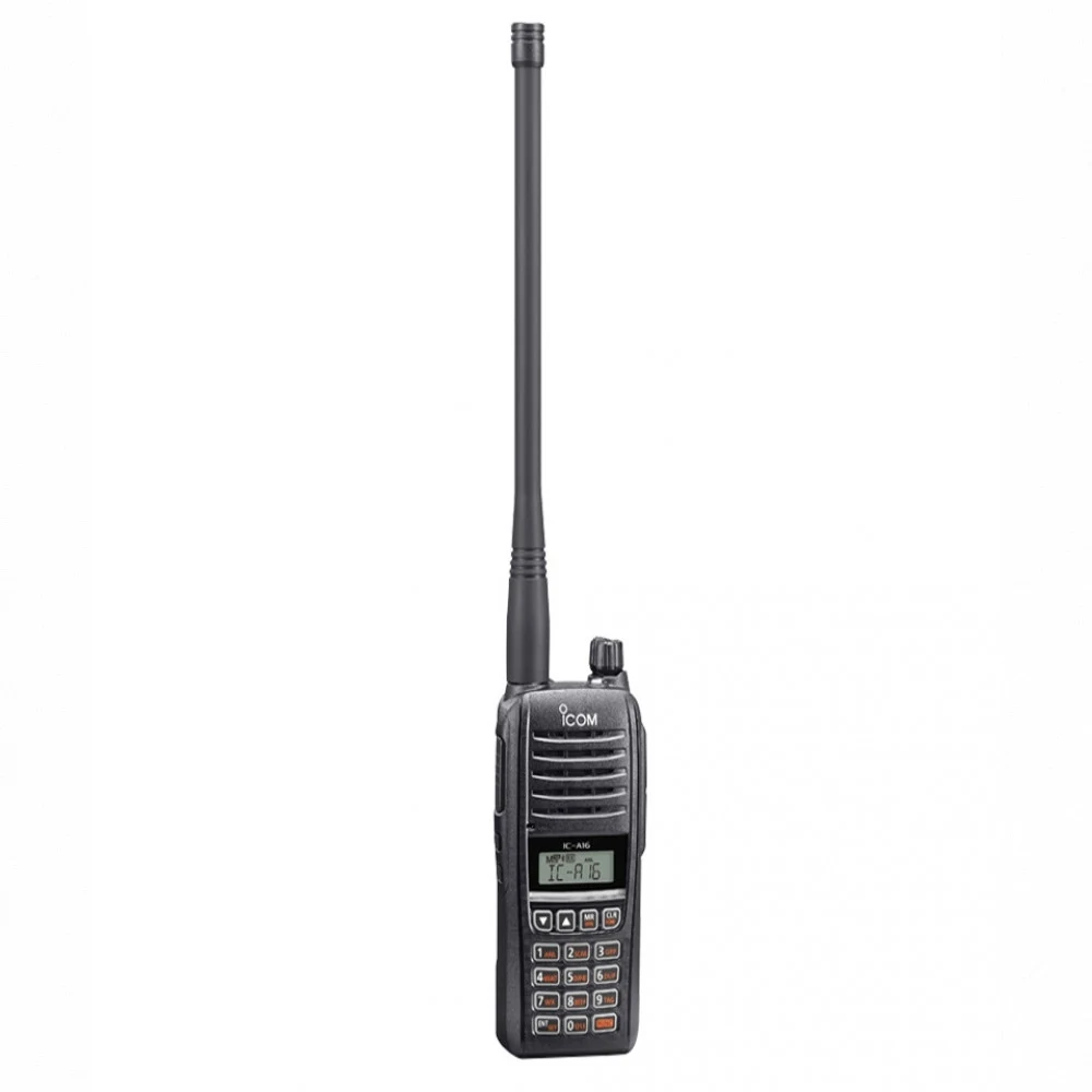 Р/ст ICOM IC-A16E 118-136,992MГц, IP67, 200кан., 6Вт, BP-280 (Li-Ion 2400мАч), з/у BC-213, адаптер BC-123SE, с клавиатурой
