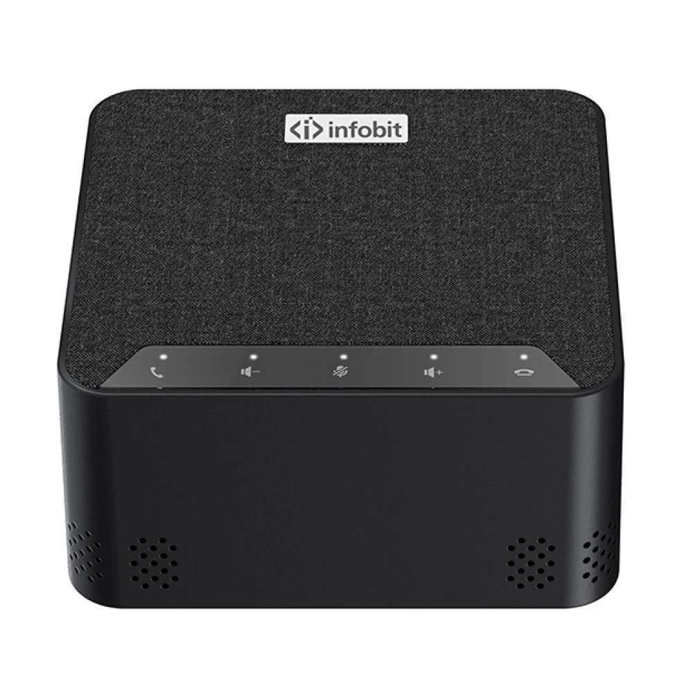 Спикерфон Infobit [iSpeaker M500] Для переговорных комнат (15-25кв.м.) на 5-8 человек: 8 всенаправленных микрофонных капсюлей, AEC, AGC, RS. Макс. расстояние - 5 метров. Макс.5 устройств подкл. dais