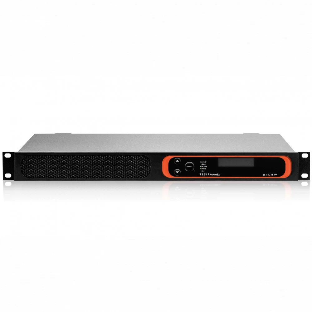 Аудиопроцессор BIAMP [TesiraFORTE AVB VT4] (DSP): 4х4 (128 x 128 AVB) 4 вх. c AEC. 4 вых., 8 CH по USB, 2-канальный VoIP-интерфейс SIP (RJ-45) + телефонный интерфейс FXO (RJ-11), OLED-дисплей, Ether