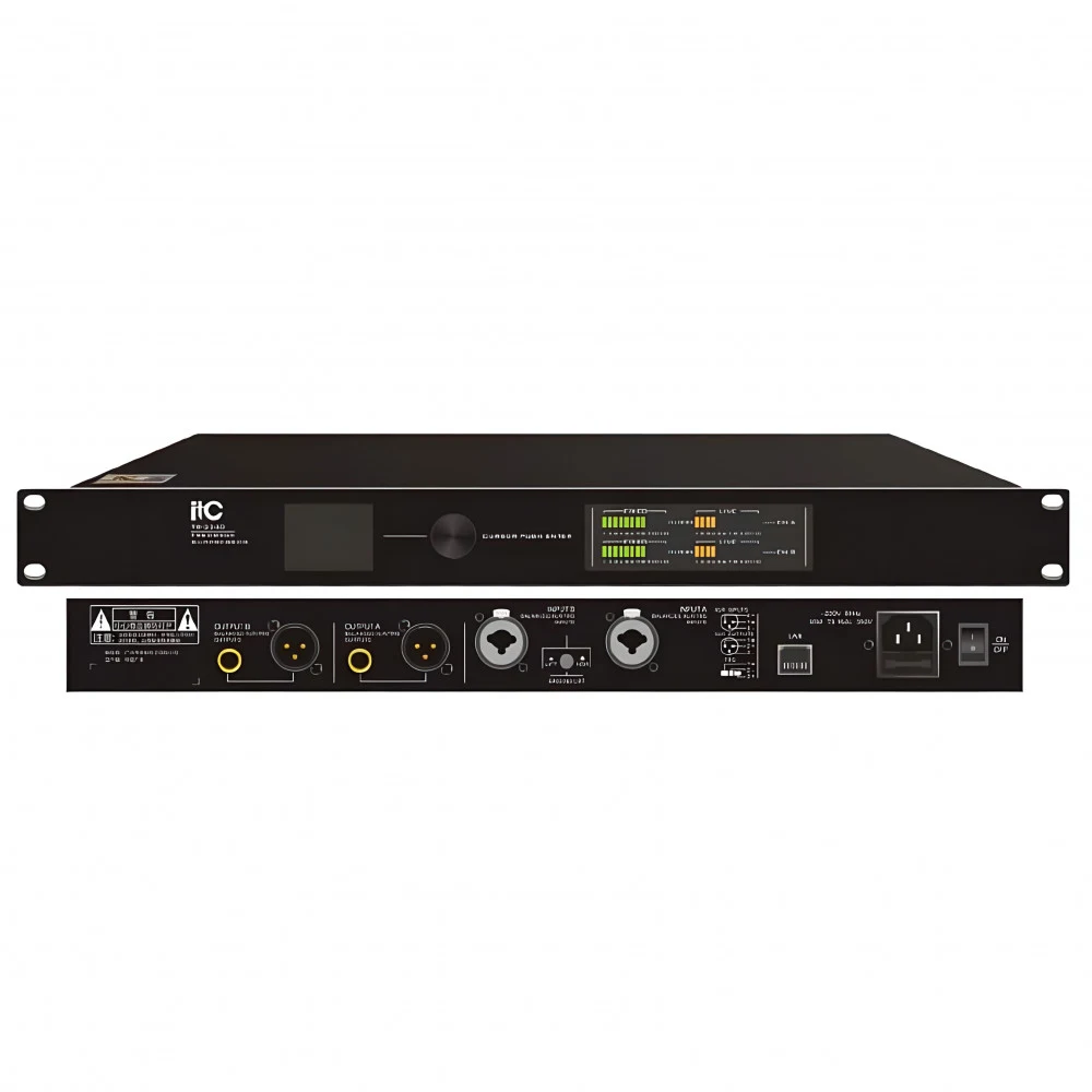 Подавитель обратной связи [TS-224D] ITC 2 вх. (XLR/ 1/4 TRS)/2 вых. (XLR/ 1/4 TRS + TRS), 40-bit DPS. 31 полосный графический/8 полосный параметрический эквалайзеры. 32-bit/48kHz, LED индикация.