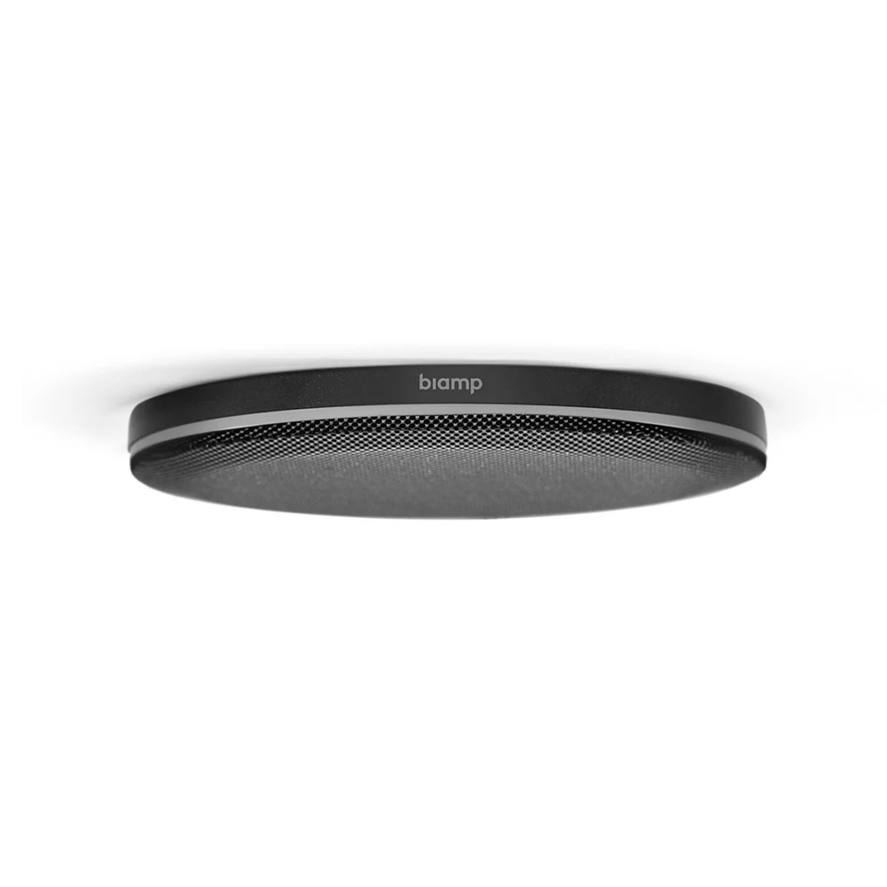 Микрофон Biamp [ParleTCM-X(Black)] потолочный, технология Beamtracking(AVB) 4 зоны по 90° LED mute индикатор 2хRJ45(доп.для подключения TCM-XEX к network box.PoE.Макс.расстояние м/д mic:10м. Кабель: