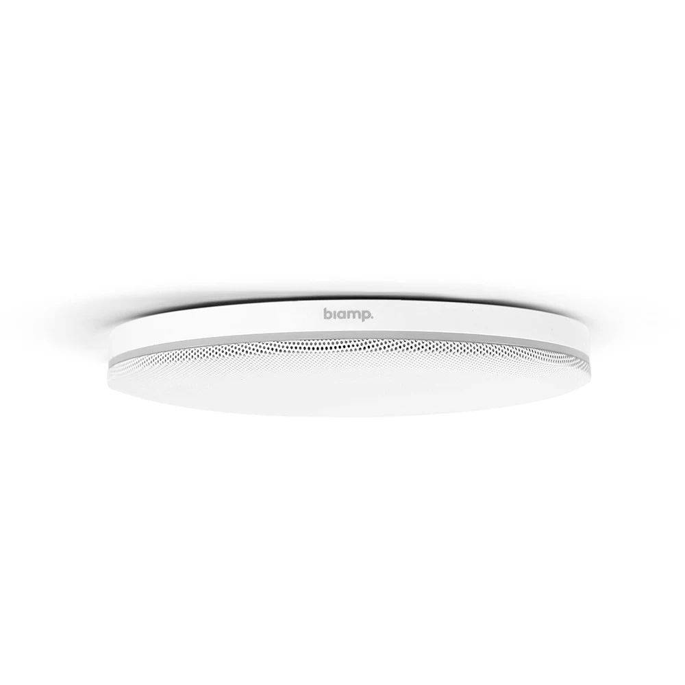 Микрофон Biamp [TCM-X(White), ParleTCM-X(White)] потолочный, технология Beamtracking(AVB) 4 зоны по 90° LED mute индикатор 2хRJ45(доп.для подключения TCM-XEX к network box.PoE.Макс.расстояние м/д mi
