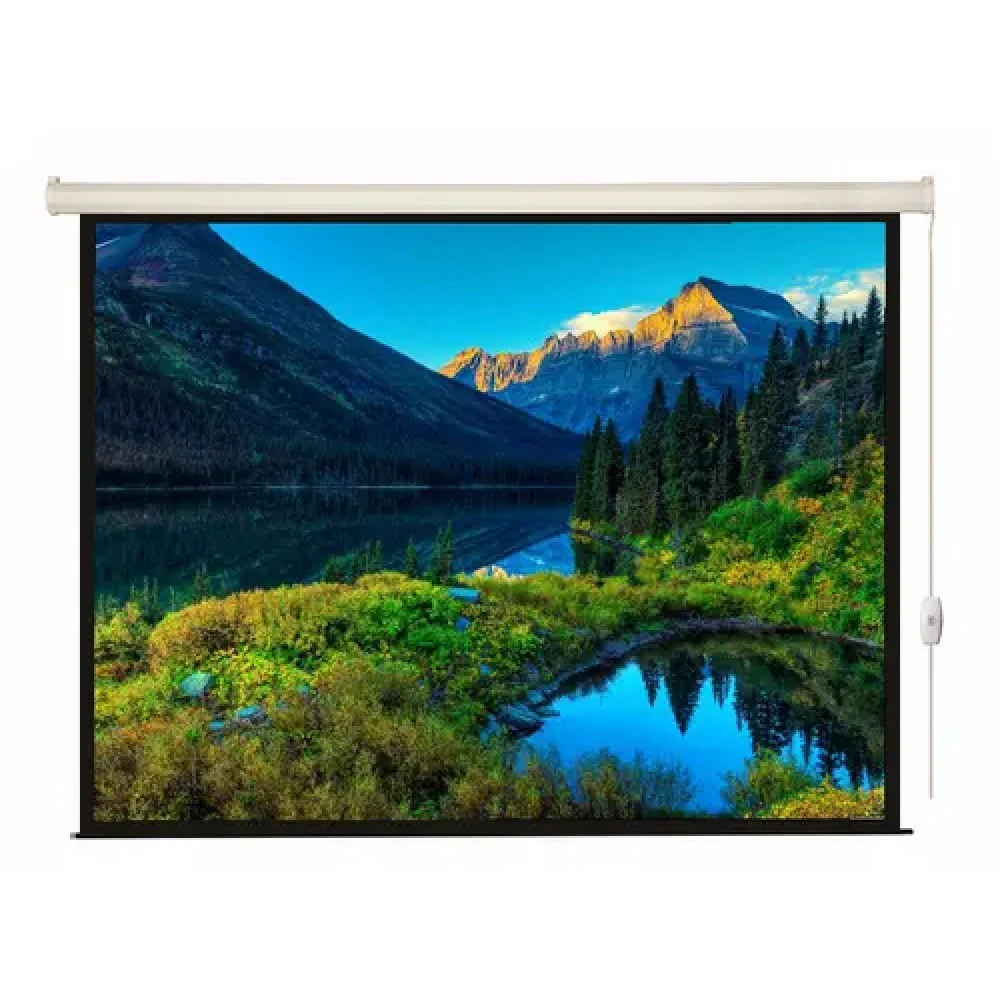 LEC-100114 - Экран с электроприводом Lumien LEC-100114 [Eco Control] 125x200 см (раб. область 119х194 см) Matte White черная кайма по периметру 16:10