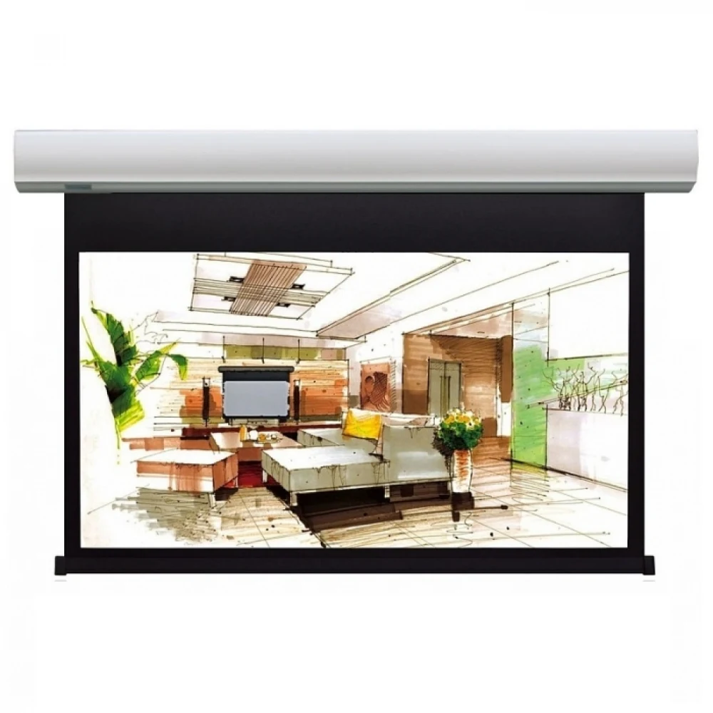 LCC-100113 - Экран с электроприводом Lumien LCC-100113 [Cinema Control] 185x243 см (раб.область 132х235 см) (106") Matte White FiberGlass черн. кайма по периметру, доп.черная область 47 см, триггер.