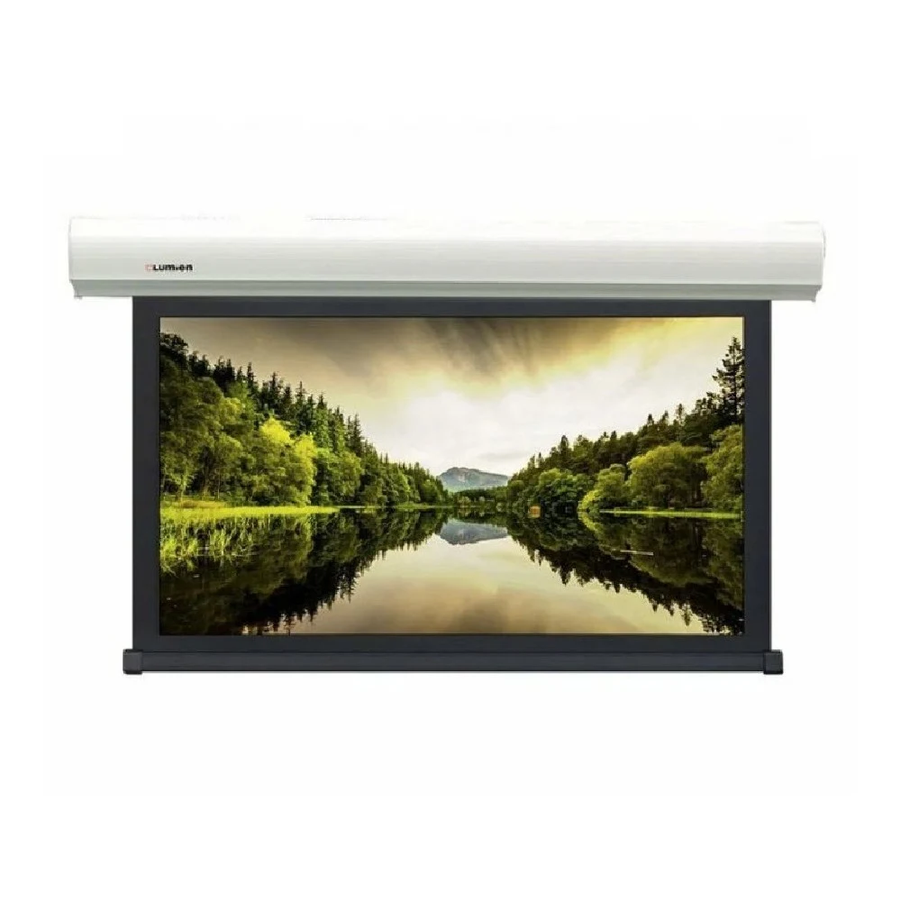 LMBC-100108 - Экран с электроприводом Lumien LMBC-100108 [Master Business Control] 230х353 см, (раб.область 214х343 см (159") Matte White, чёрн.кайма по периметру, верх.кайма 10 см, цвет корпуса бел