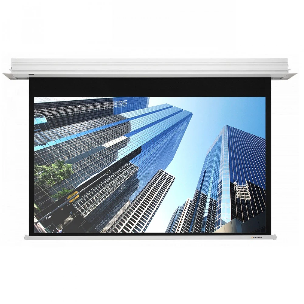 [LMRC-100209] Встраиваемый экран с электроприводом Lumien [Master Recessed Control] 274х398 см (раб.область 243x388 см) (180") MW Fiberglass чёрн.кайма по периметру, черн.кайма сверху 25 см,триггер,