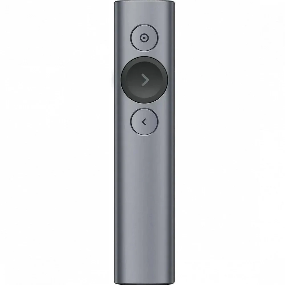 Презентер Logitech Spotlight Slate (серый, Bluetooth/2.4 GHz, перезаряжаемая литий-полимерная батарея 85мАч, 3D-акселерометр, гироскоп, кабель для зарядки, чехол) (арт. 910-004867, M/N: R-R0011 / C-