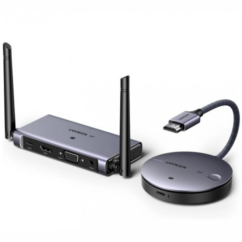Беспроводной удлинитель HDMI сигнала UGREEN CM586 (90909A) Wireless HDMI Extender 50m. Цвет: серый