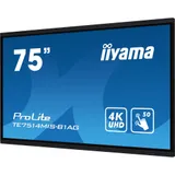 Интерактивная панель, iiyama, TE7514MIS-B1AG, 75", 4K, Android 13, V100, Quad core A76+A55, ОЗУ 8гб, ПЗУ 64гб, чёрный