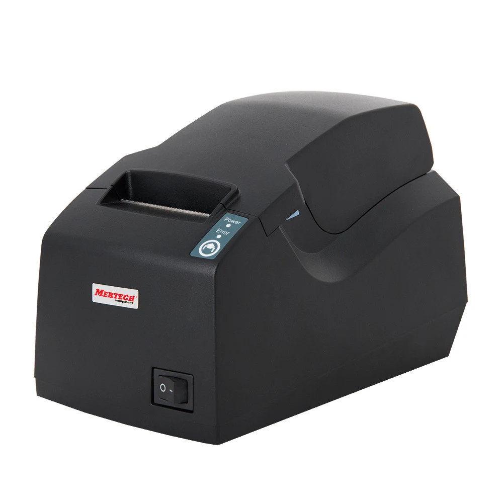 Чековый принтер MERTECH G58 RS232-USB Black Ширина печати: до 58 мм Разрешение печати: 203 DPI Скорость печати: 100 мм/сек Интерфейсы: RS232 и USB Цвет: Черный