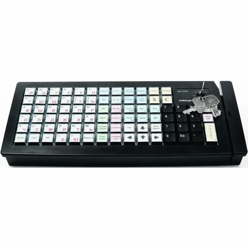 Клавиатура программируемая Posiflex KB-6600U-B (Black, без ридера) USB