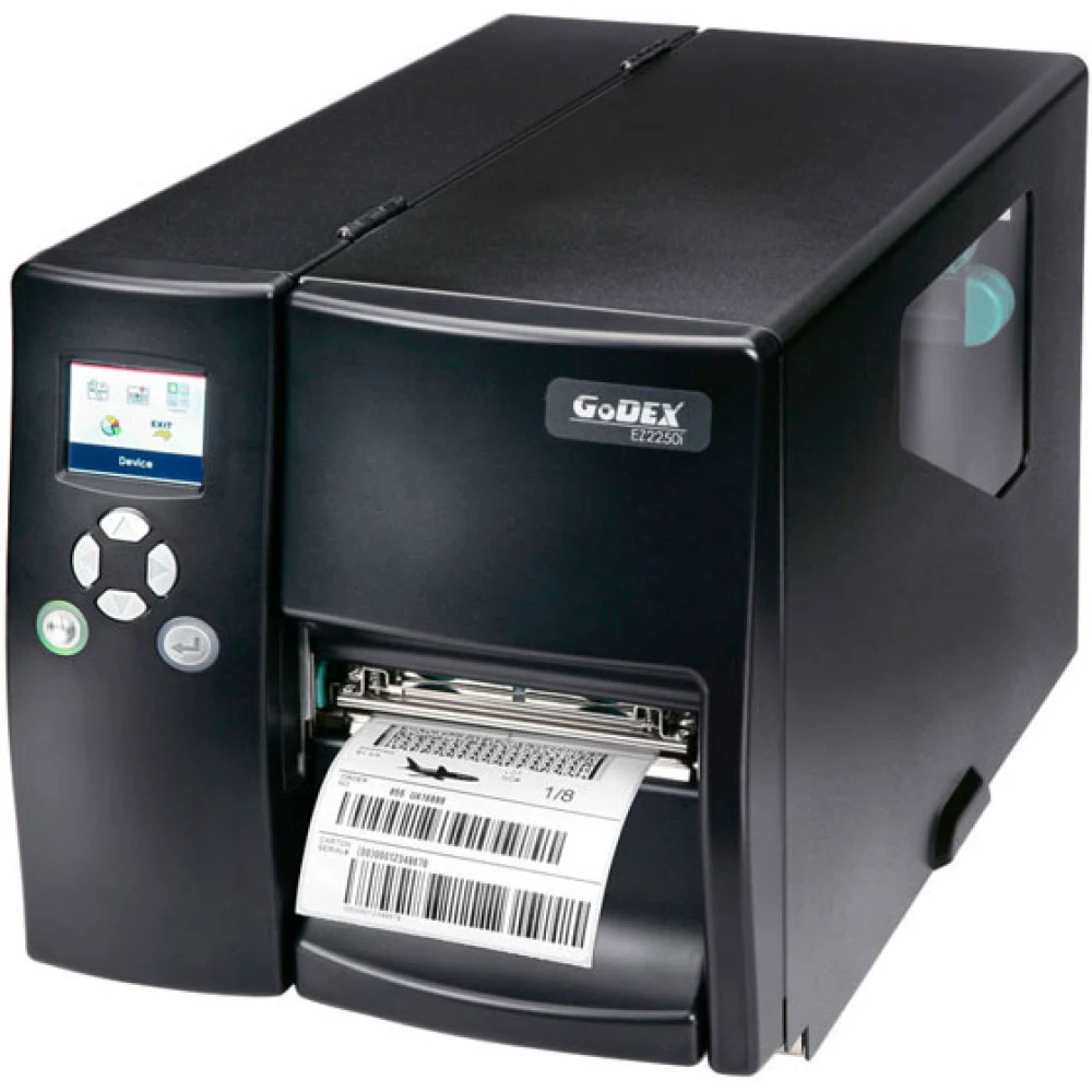Промышленный термотрансферный принтер этикеток Godex EZ-2250i (203 dpi, USB+RS232+LAN, 118/104/25,4, 7 ips, 16 Мб SDRAM, 8 Мб Flash, цвет LCD, Black)