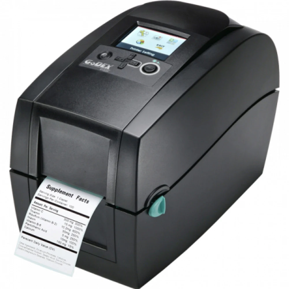Принтер этикеток термотрансферный Godex RT200i (203DPI, 58/54/12,7, USB & Serial & Ethernet, 5IPS, 16MB SDRAM, 8MB Flash, RTC, USB host, Color LCD)