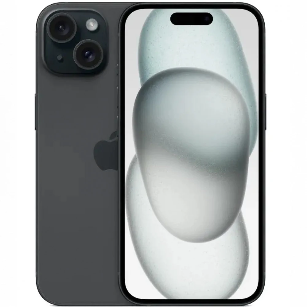 Смартфон Apple A3090 iPhone 15 256Gb черный моноблок 3G 4G 1Sim 6.1" 1179x2556 iOS 17 48Mpix 802.11 a/b/g/n/ac/ax NFC GPS GSM900/1800 TouchSc Protect [MTP63HN/A]