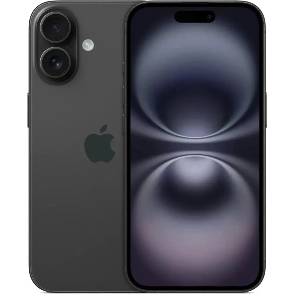 Смартфон Apple iPhone 16 128GB Black /6.1"/60 Гц/128 ГБ/А18/1 nano-SIM/1 eSim/4G LTE/5G/BT 5.3/Wi‑Fi 7/NFC/IP68/USB Type-C/черный (MYE73HN/A)