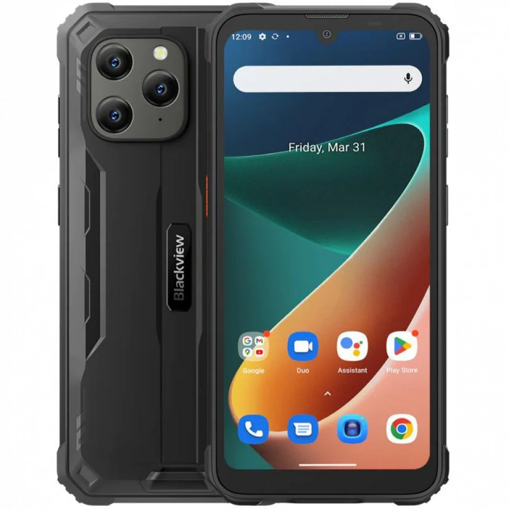 Защищенный смартфон BlackView BV5300Pro MT6765 8С RAM4Gb ROM64Gb 6,1" IPS 720x1560 3G 4G Android 12 черный 13Mpix 8Mpix NFC GPS 802.11 a/b/g/n/ac GSM TouchSc TF card 512Gb 6580mAh IP68, IP69K, защит