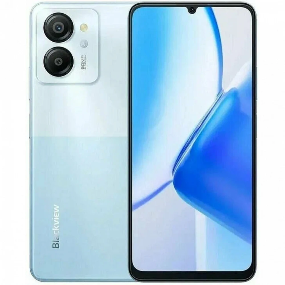 Смартфон BlackView COLOR 8 T616 (2.0) 8С RAM8Gb ROM128Gb 6,75" HD+ IPS 720x1600 2G 3G 4G Android 13 голубой 50Mpix 8Mpix GPS 802.11 a/b/g/n/ac GSM TouchSc 6000mAh 18W Fast Charge