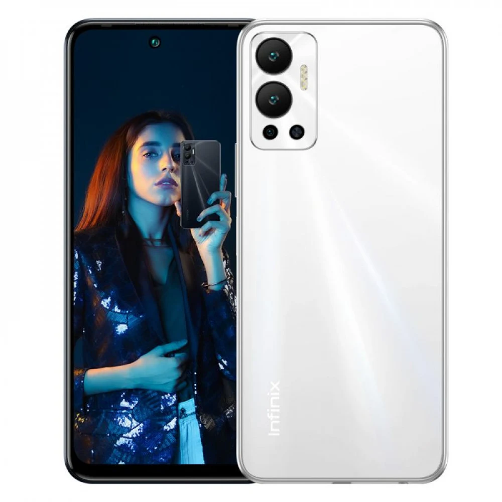 Смартфон Infinix HOT 12, A12/2.0GHz/4GbRAM/128GbROM/6.82",1640x720/Wi-Fi/BT/GPS/2xSIM, Legend White