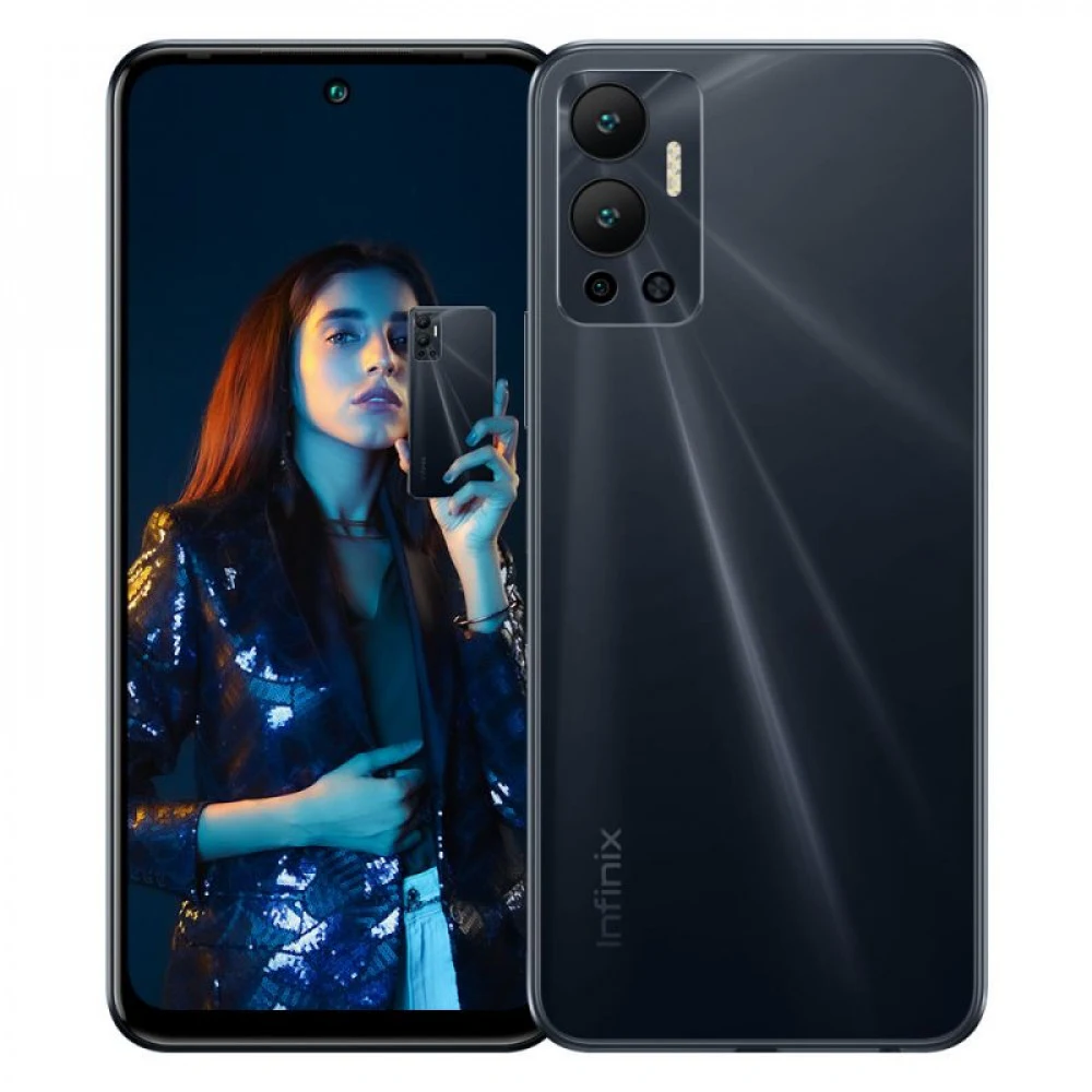 Смартфон Infinix HOT 12, G85 4/128GB, 6.82"IPS,1640x720, BT5.0, 2xSIM+microSD, Racing Black