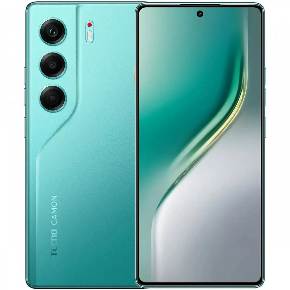 Мобильный телефон, TECNO, CAMON 40 (CM5) 256+8 GB, 6.78" HD+ H, Аккумулятор 5000 мАч, 50MPx PDAF+ AI/50MPx, Helio G99, 70W, (Emerald Glow Green) зеленый