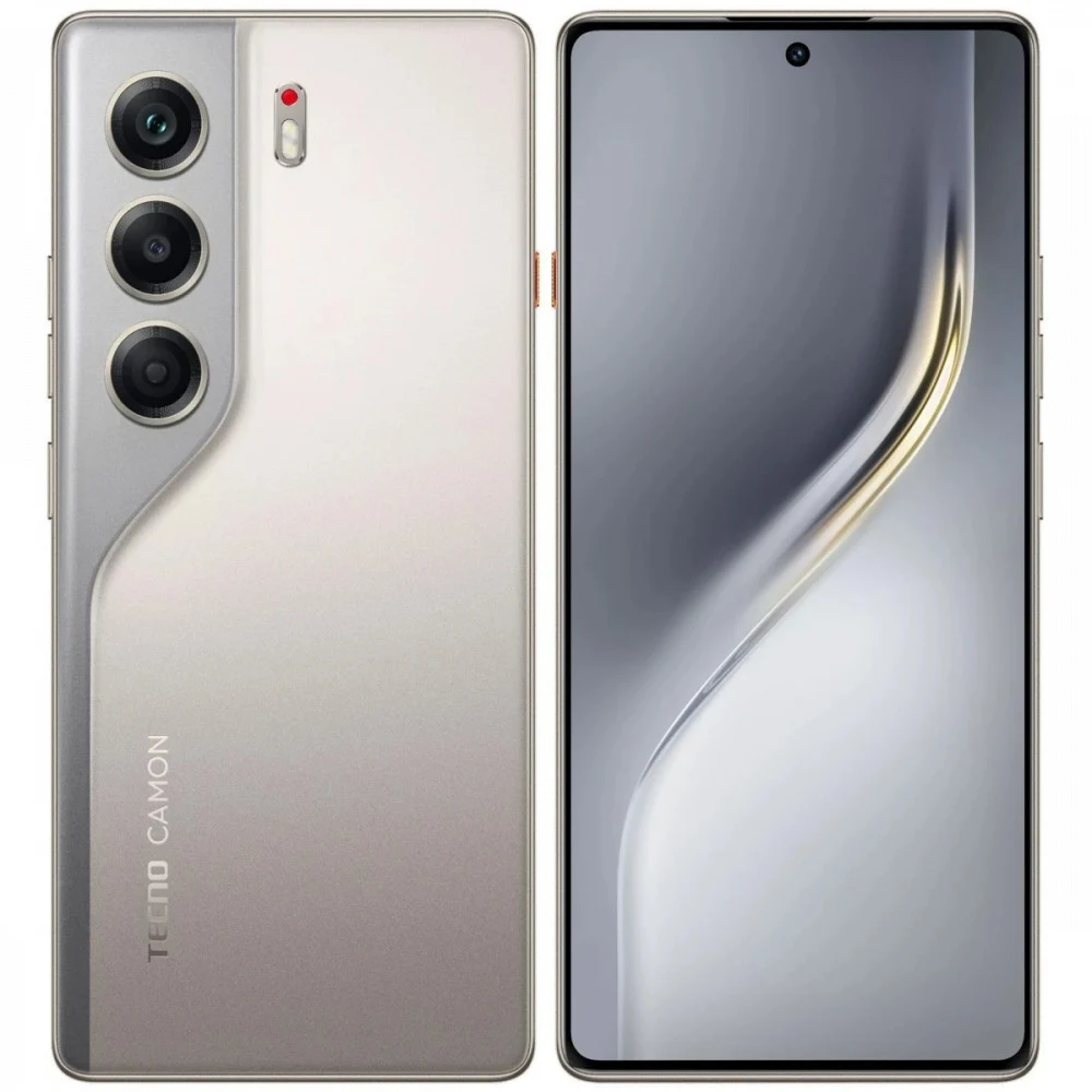 Мобильный телефон, TECNO, CAMON 40 (CM5) 256+8 GB, 6.78" AMOLED, Аккумулятор 5200 мАч, 50MPx+8MPx+ AI/32MPx, MediaTek Helio G100 Ultimate, 45W, (Sandy Titanium) Золотистый