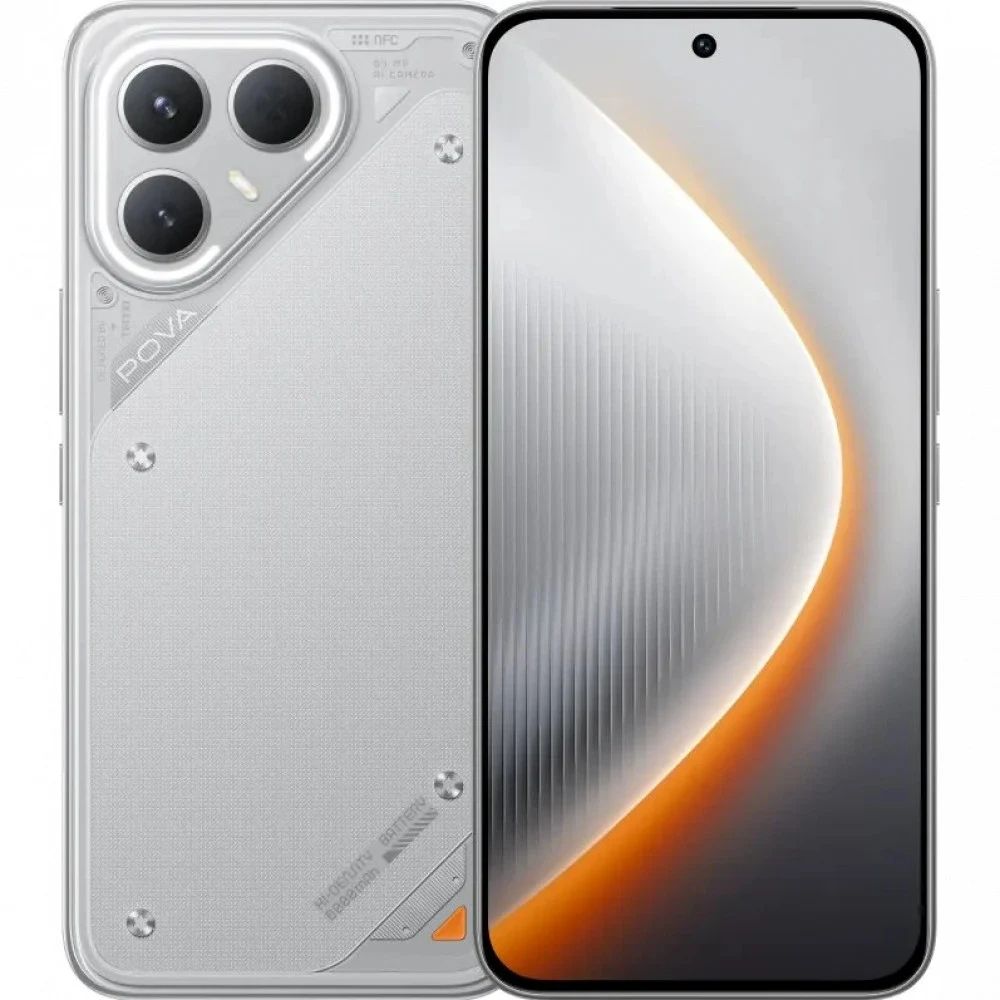 Смартфон Tecno Pova 7 Pro 5G 256Gb 8Gb серый моноблок 3G 4G 2Sim 6.78" 1224x2720 Android 15 64Mpix 802.11 a/b/g/n/ac/ax NFC GPS GSM900/1800 Protect